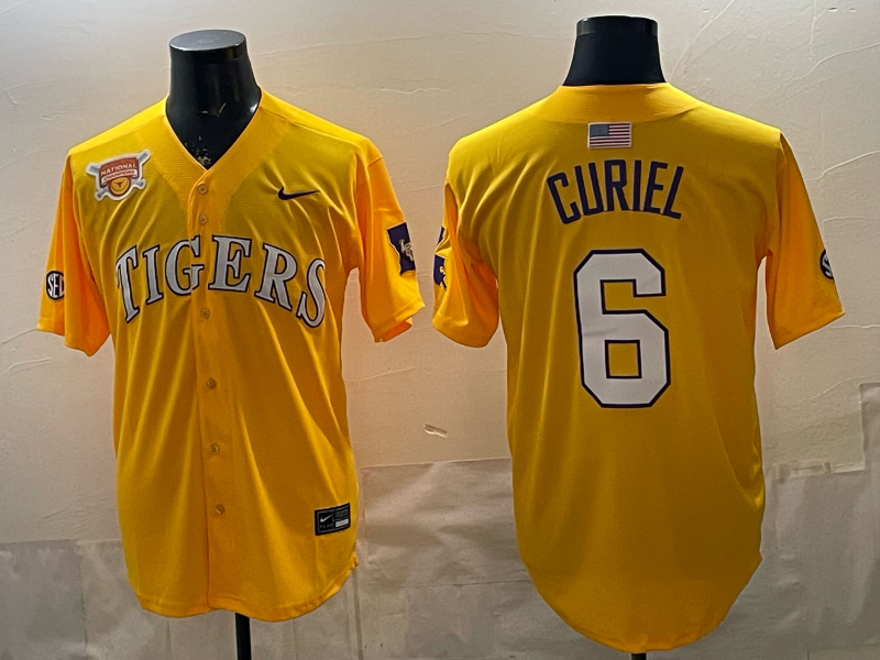 Men 2025 Clemson Tigers #6 Curiel Yellow  Nike NCAA Jersey 002